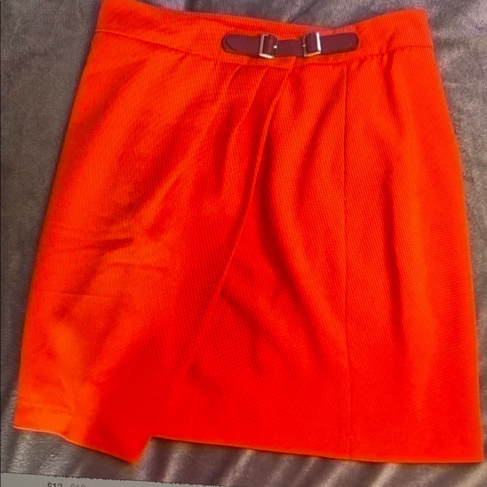 Forever 21 Vibrant Orange Asymmetrical Skirt